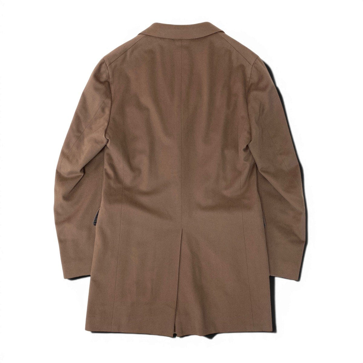 86g15《美品》 ISAIA イザイア 本切羽 ウールチェスターコート サイズ46 キャメルブラウン 最高級 ビジネスt18r