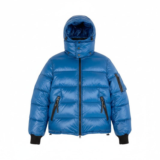 7L5 DUVETICA デュベティカ Polluce ダウンジャケット ナイロン ダブルジップ アウター 400.02-1001R 50サイズ ブルー メンズu02t