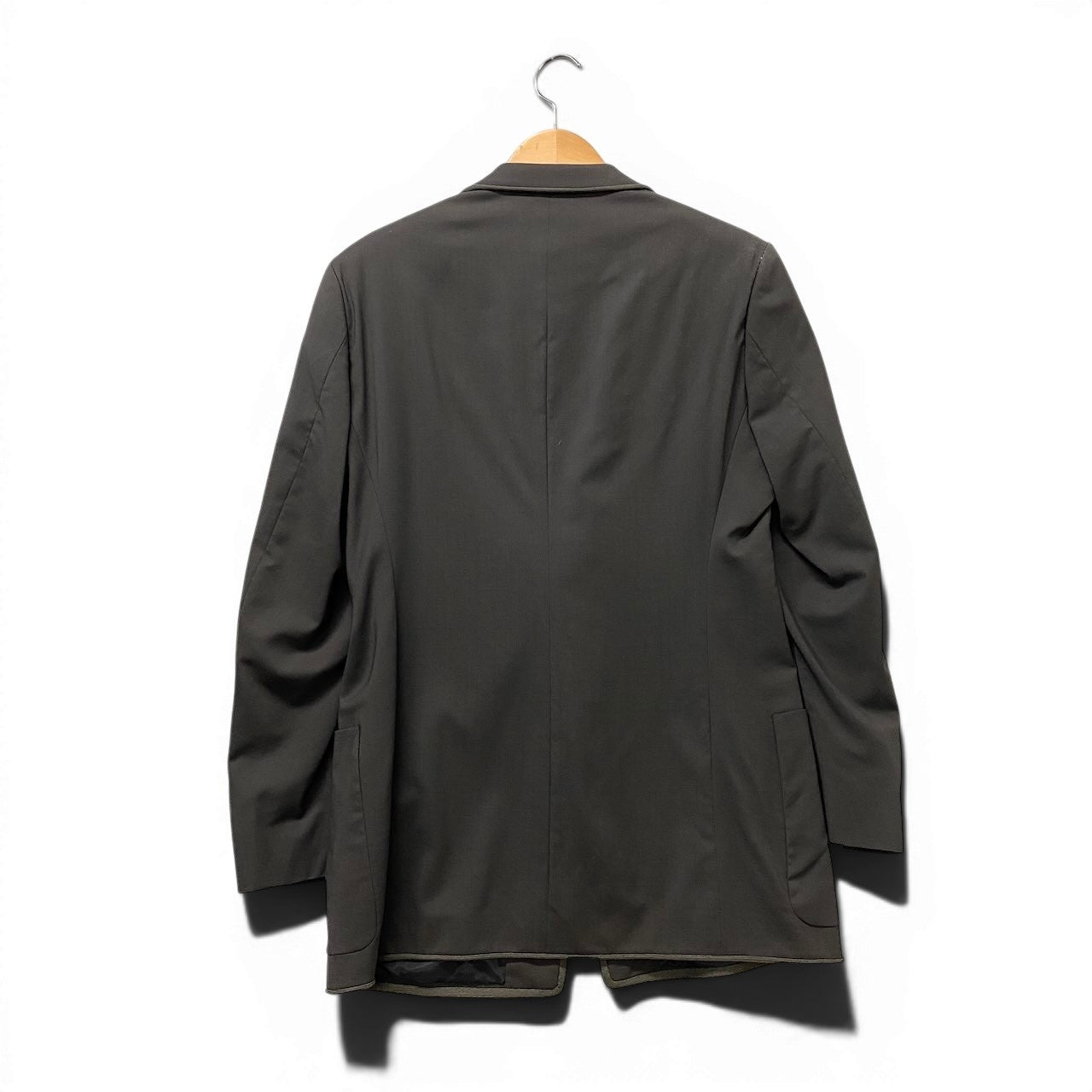 58g5 【美品】EMPORIO ARMANI エンポリオアルマーニ テーラードジャケット パイピングデザイン イタリア製 50サイズ グレー メンズ 男性用u02t