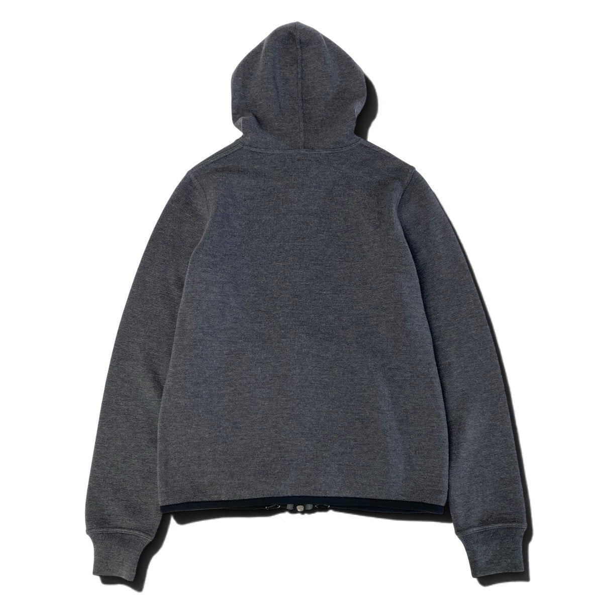 j26 PRADA ジップアップニットフーディー カーディガンパーカー ダブルジップ 48サイズ グレー メンズ 男性用u02t
