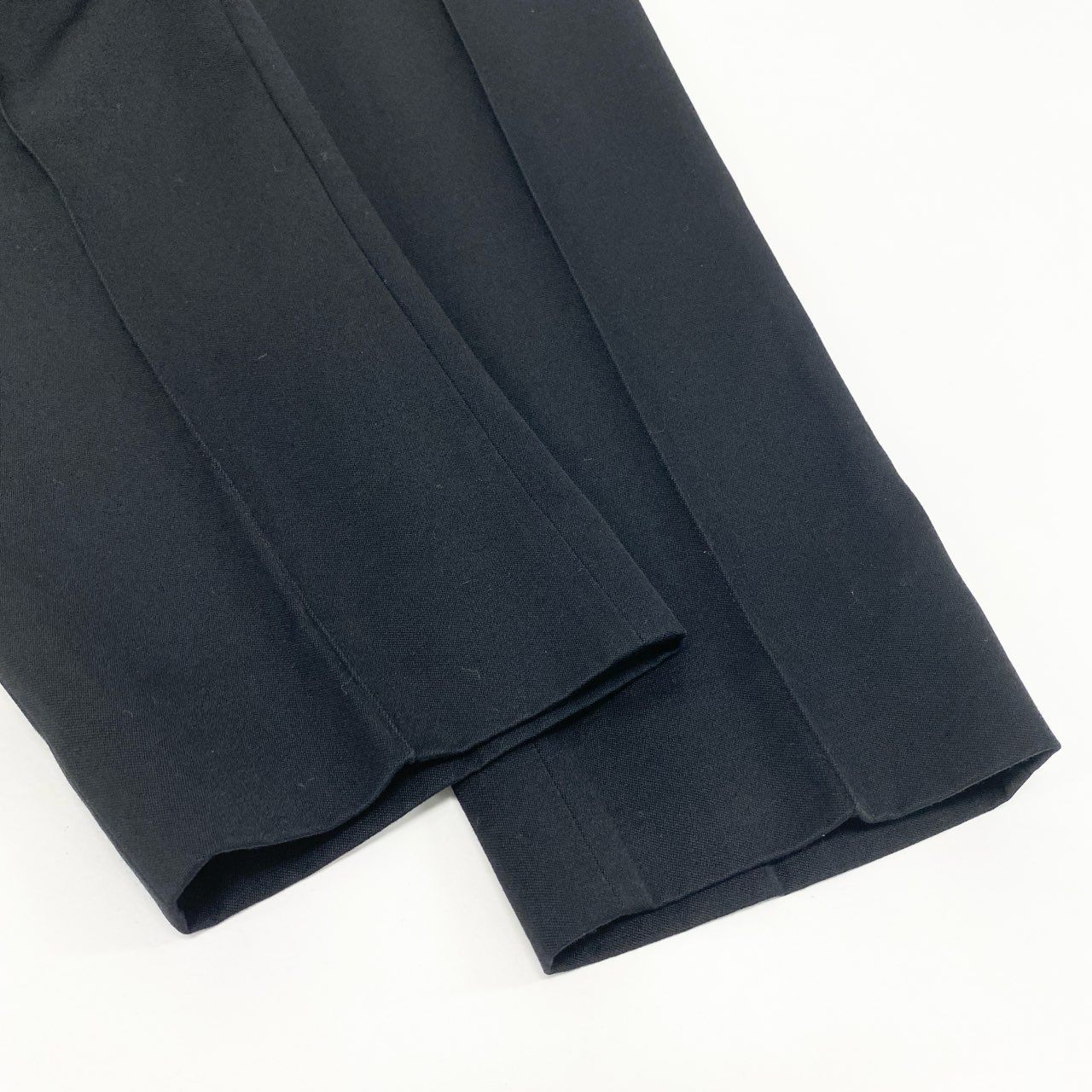22i16 CELINE セリーヌ フィービー期 ウールカシミヤ スラックスパンツ テーパードパンツ ボトムス 34 ブラック レディースu02t