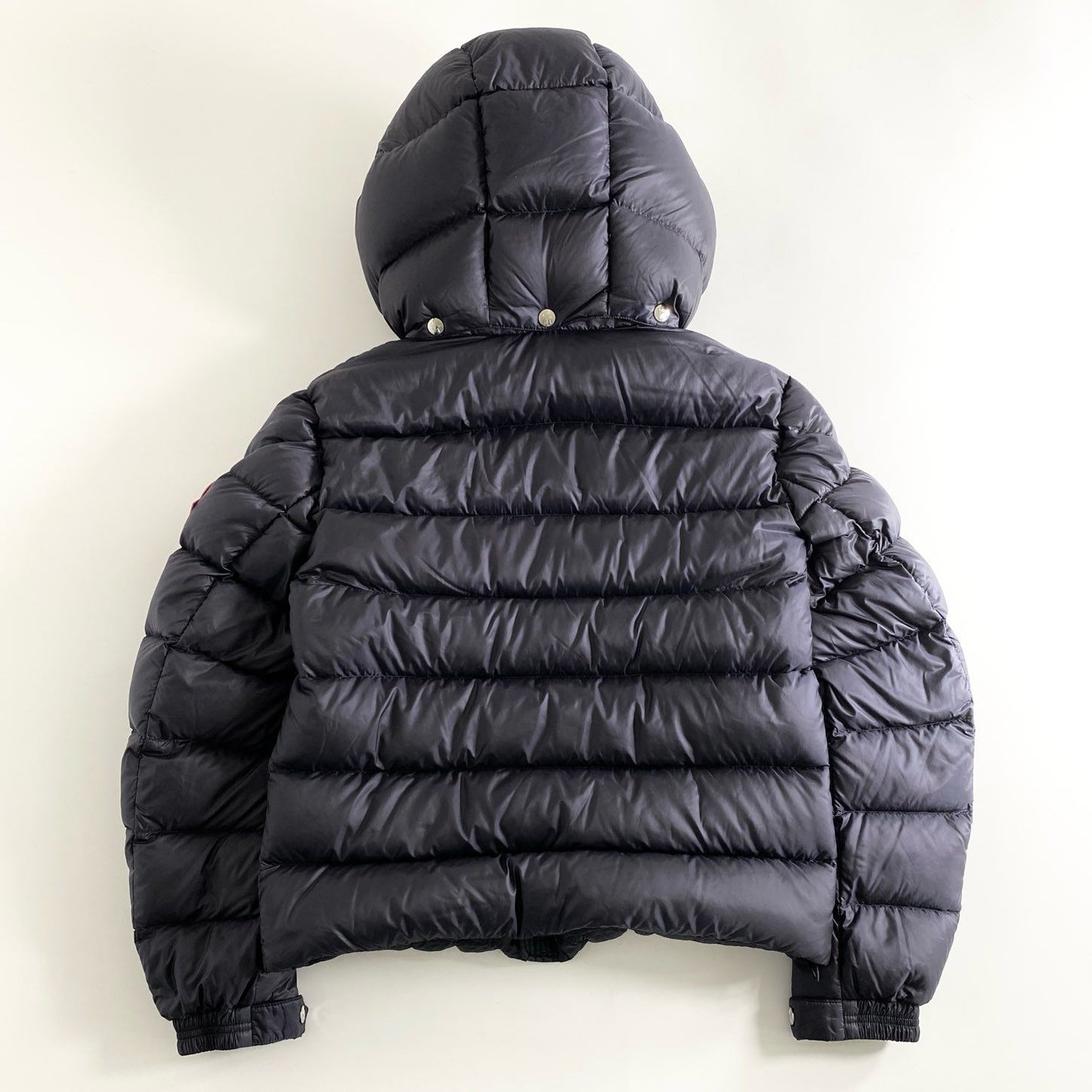 77d16 MONCLER モンクレール F20911A20100 ARVES GIUBBOTTO ダウンジャケット フーディ 2 ネイビー ナイロン ワッペン アウター フード取り外し可能 メンズ