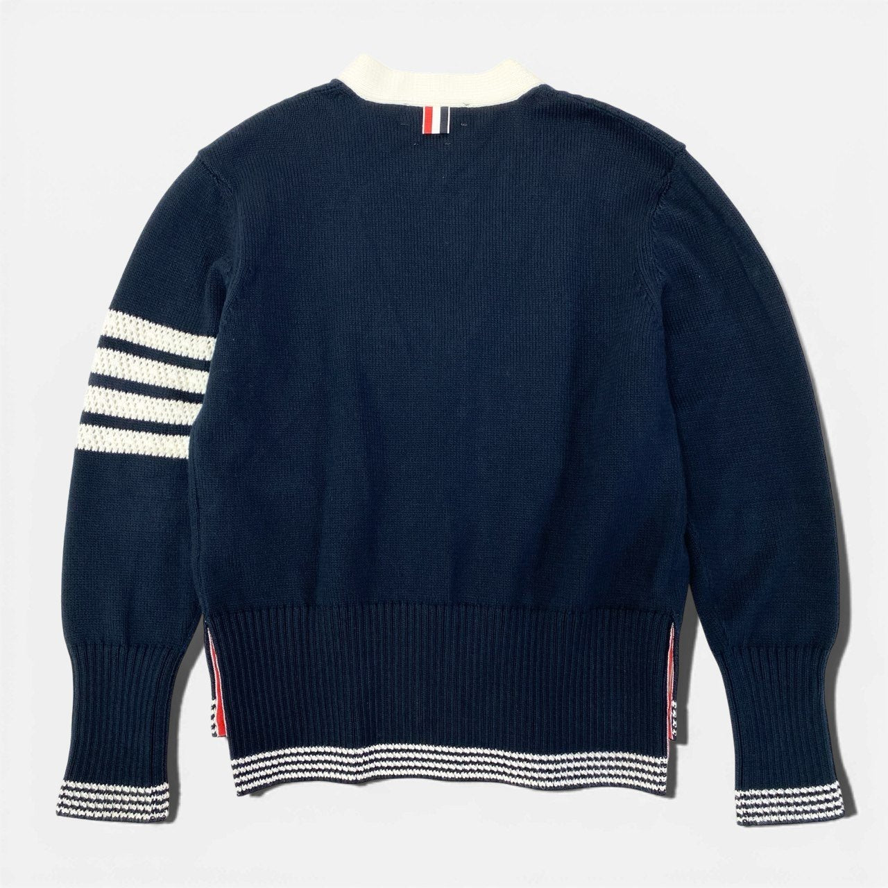 15a16 THOM BROWNE トムブラウン Knit Cardigan ニットカーディガン サイズ40 ネイビー メッシュラインt18r