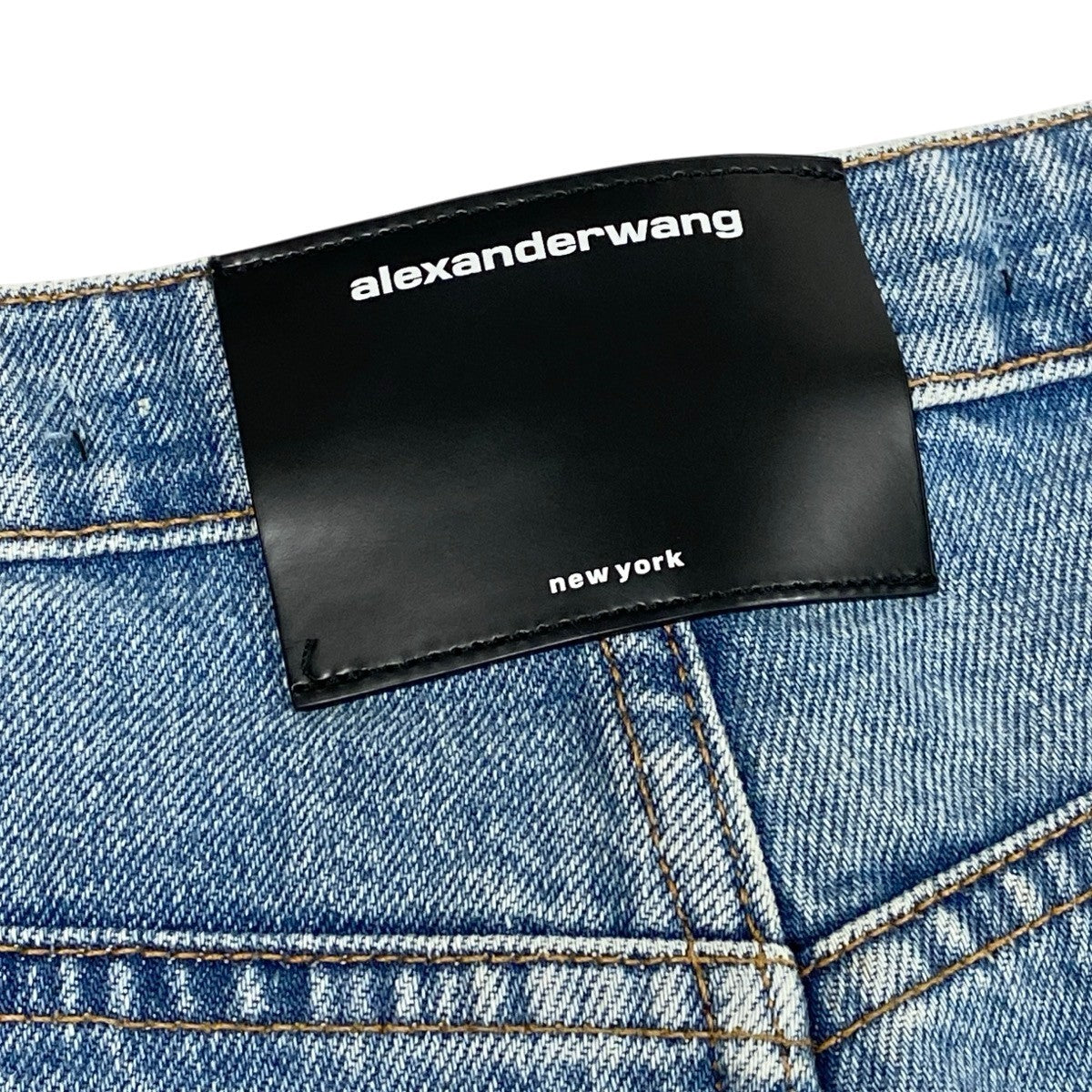 g13 【美品】alexanderwang アレキサンダーワン デニムショートパンツ 折り返しデザイン ボトム 26サイズ インディゴ コットン100％ レディース 女性用ta1