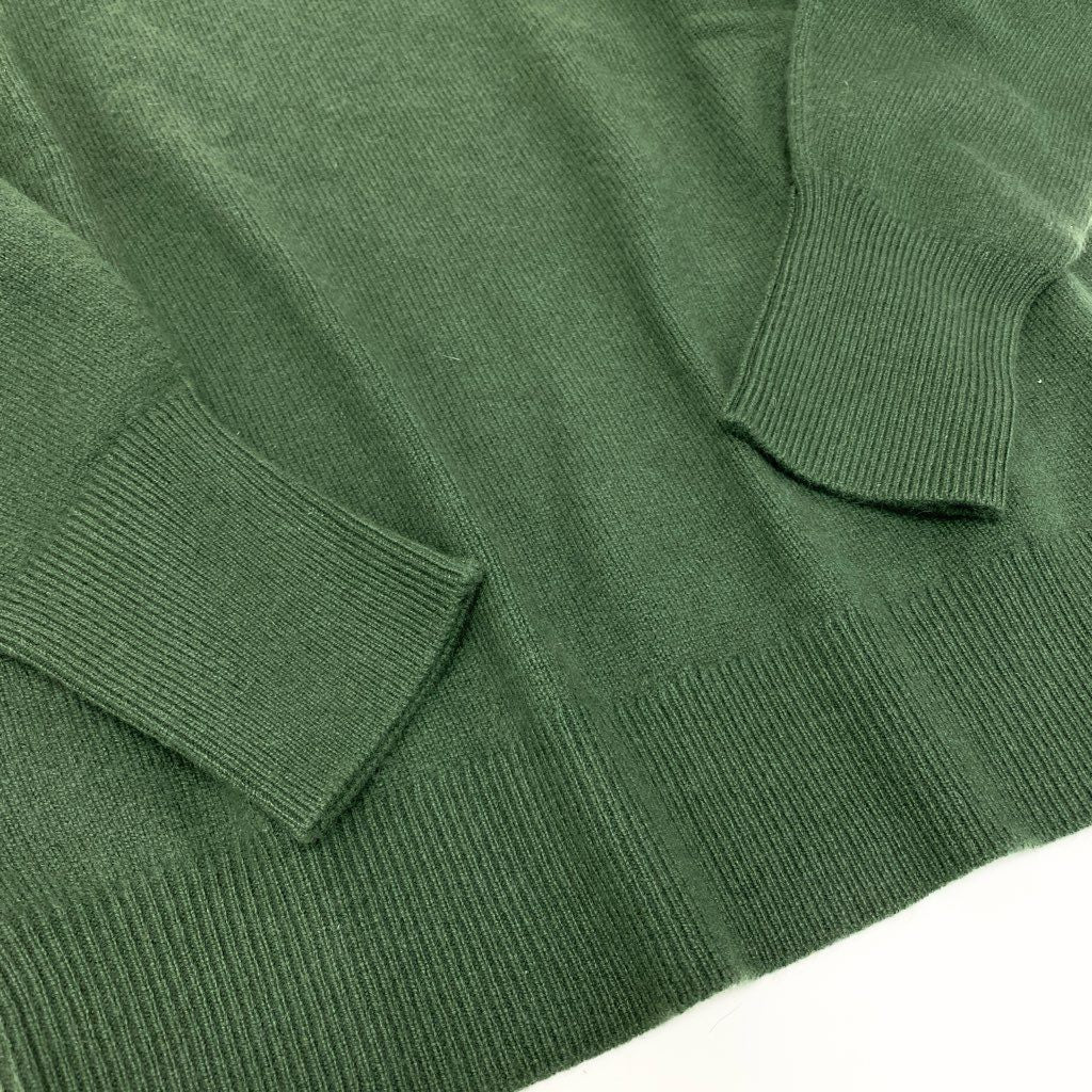 5L22【美品】 BALLANTYNE バランタイン クルーネックセーター ニット スコットランド製 ヴィンテージ 44 グリーン カシミヤ100％ メンズ 男性用k02i