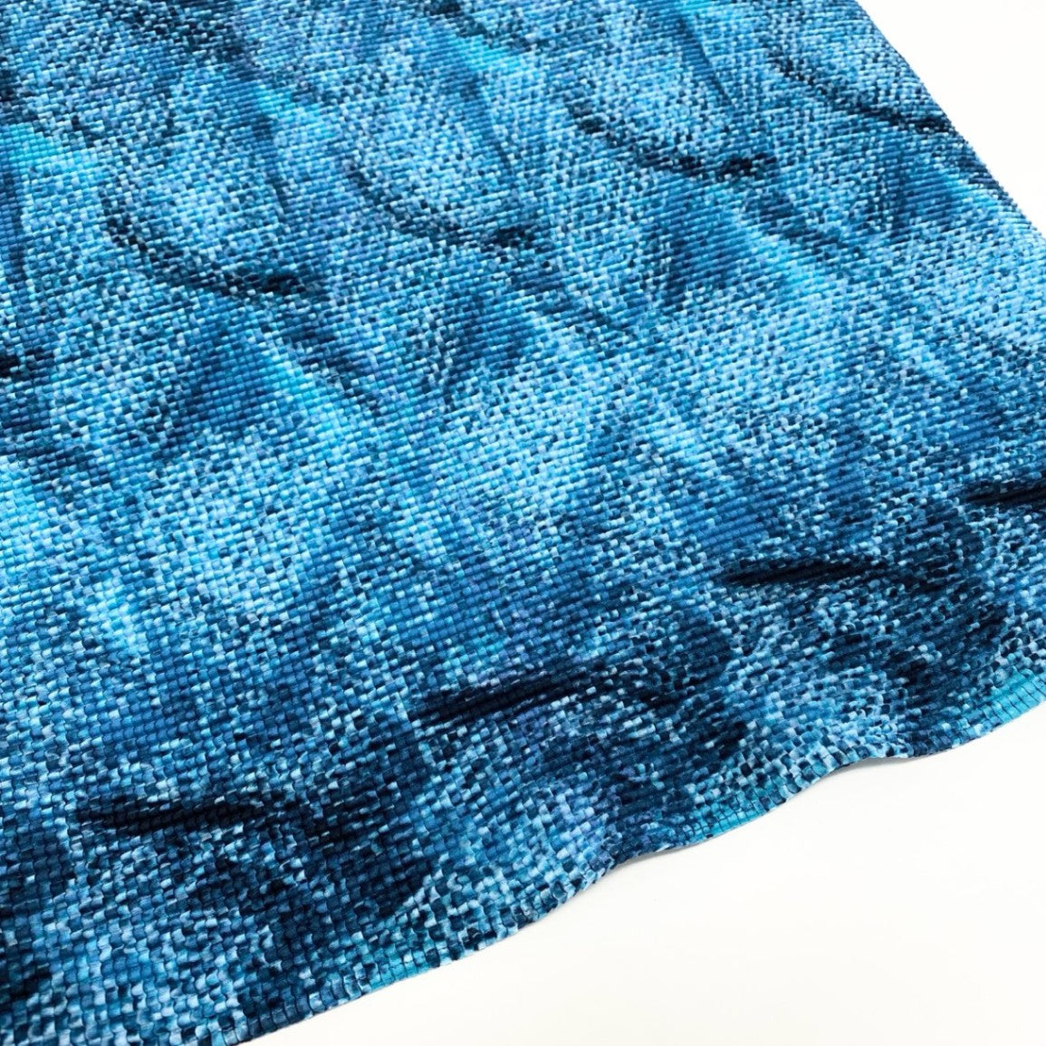 Aa16 ISSEY MIYAKE ME ミー イッセイミヤケ プリーツ素材 総柄 半袖カットソー トップス  ブルー系 レディース プリーツプリーズk02i