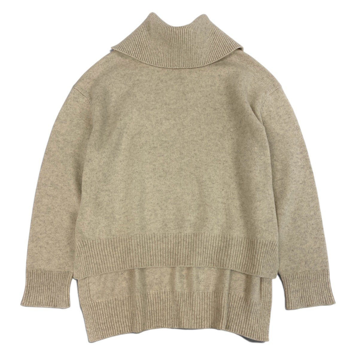 Ei4 【美品】 JIL SANDER ジルサンダー 2022AW タートルネック ニットセーター サイズ32 ベージュ ウール × ヤク レディースk02i