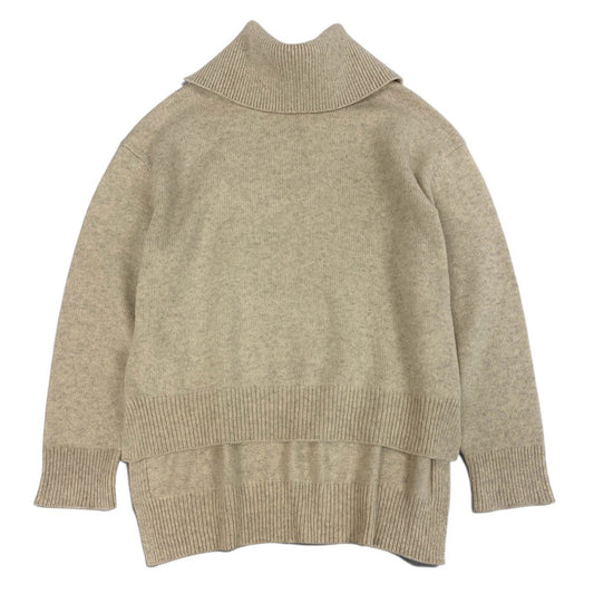 Ei4 【美品】 JIL SANDER ジルサンダー 2022AW タートルネック ニットセーター サイズ32 ベージュ ウール × ヤク レディースk02i