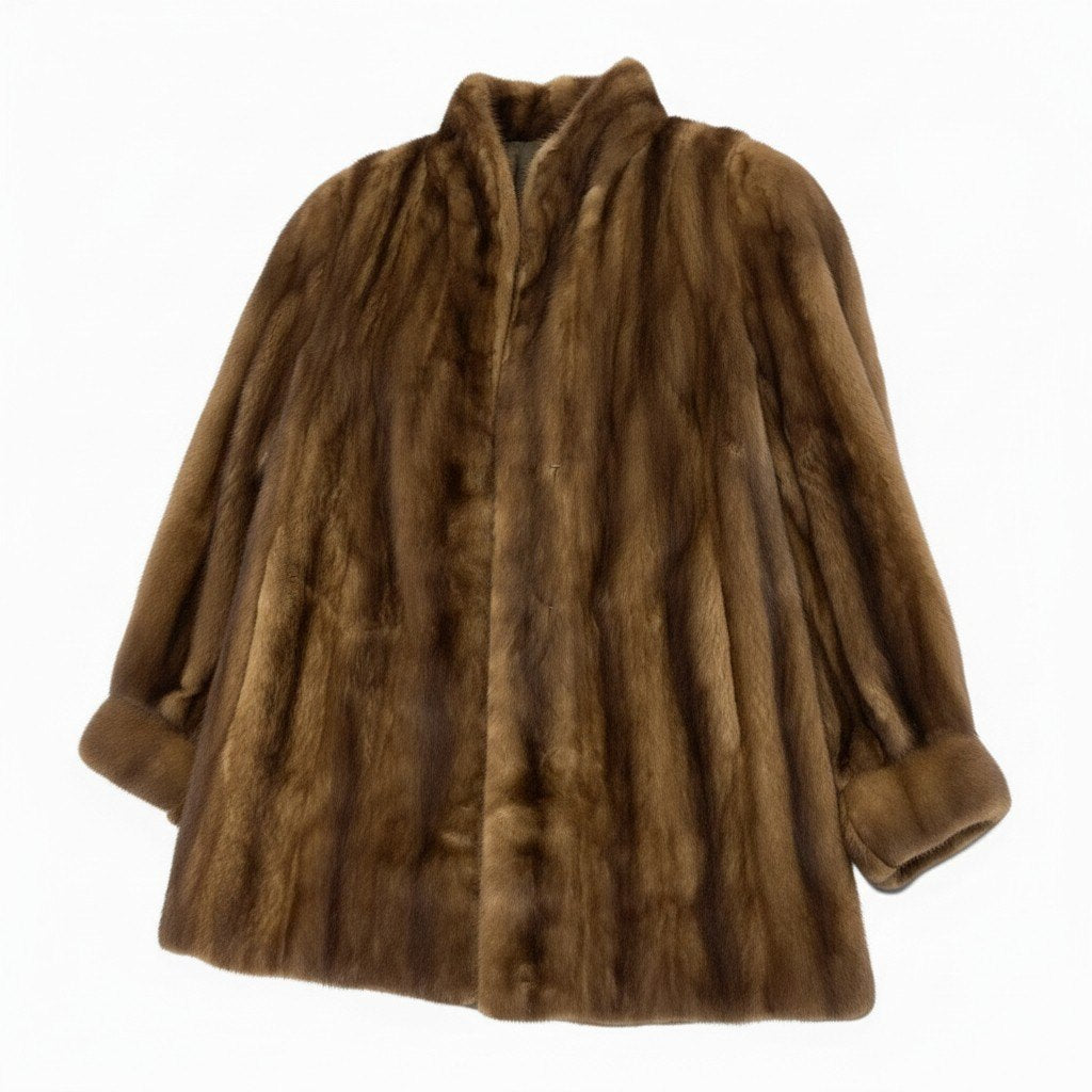 72a27 SAGA MINK サガミンク 銀サガ デミバフミンク ロングコート サイズ15 ブラウン 最高級本毛皮 Mink Fur Long Coatt18r