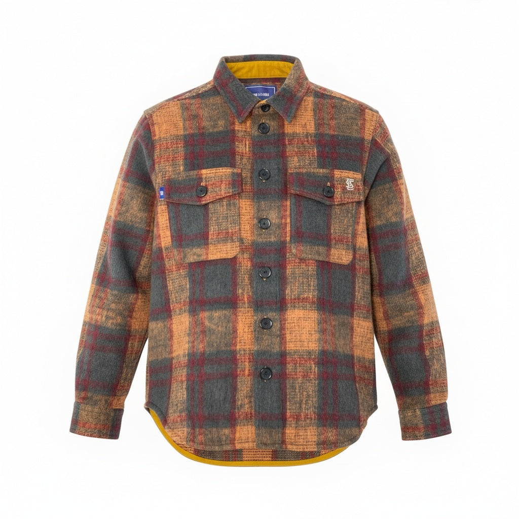 32a29【美品】WIND AND SEA ウィンダンシー 23AW SHAGGY PLAID CPO SHIRT JAKET チェックシャツジャケット WDS-O-FAL-24-Q1-JK-08 Mサイズ マルチカラー メンズo07t