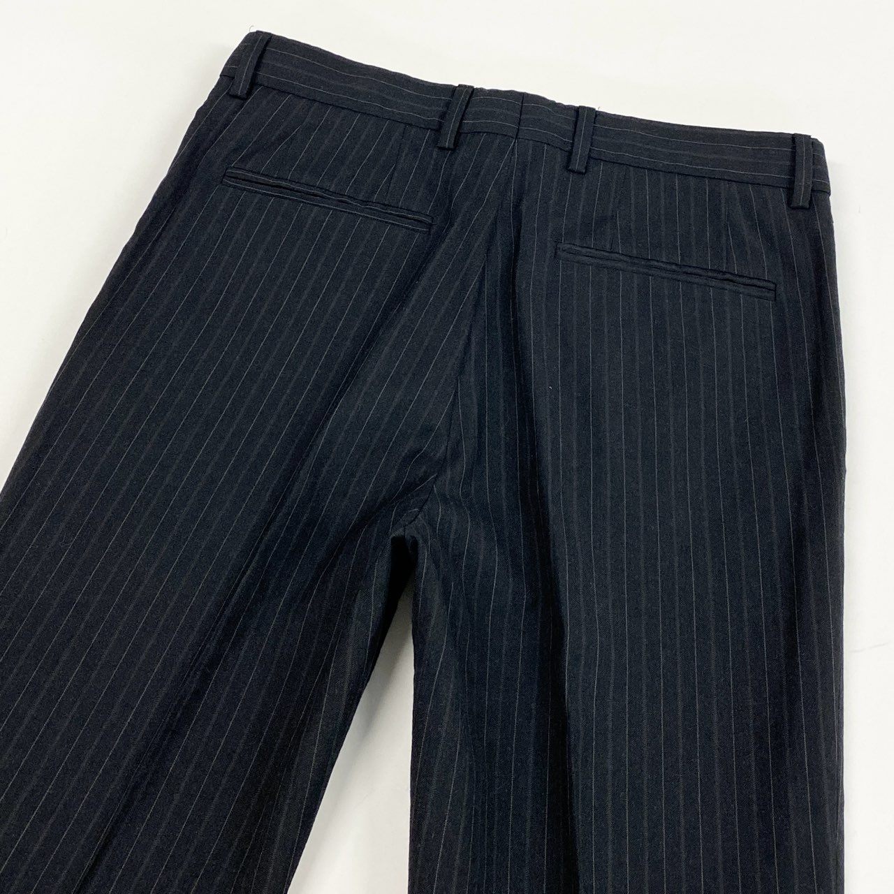 68L11 BURBERRY バーバリー イタリア製 コレクションライン シングルスーツ セットアップ 裏地ロゴ総柄 46 ブラック ストライプ ウール メンズ 男性用u02t