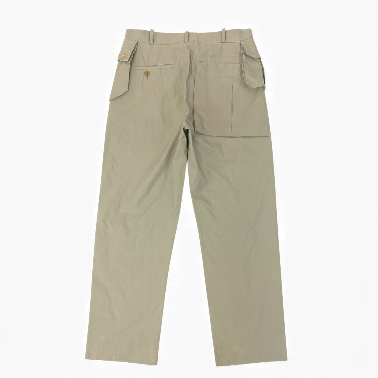 11k28 yohji yamamoto pour homme ヨウジヤマモト プールオム マルチポケット 変形デザイン チノパン ボトムス 2 ベージュ コットン メンズu02t