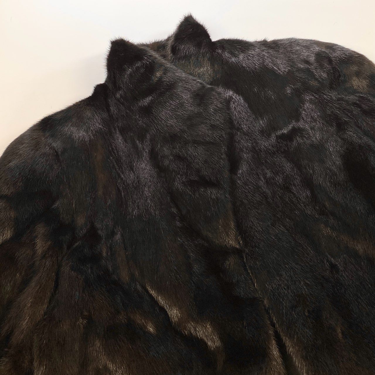 42k14【美品】MOONBAT ムーンバット 毛皮コート ファーコート ミンクファー セミロングコート 7～9サイズ ダークブラウン レディースu02t