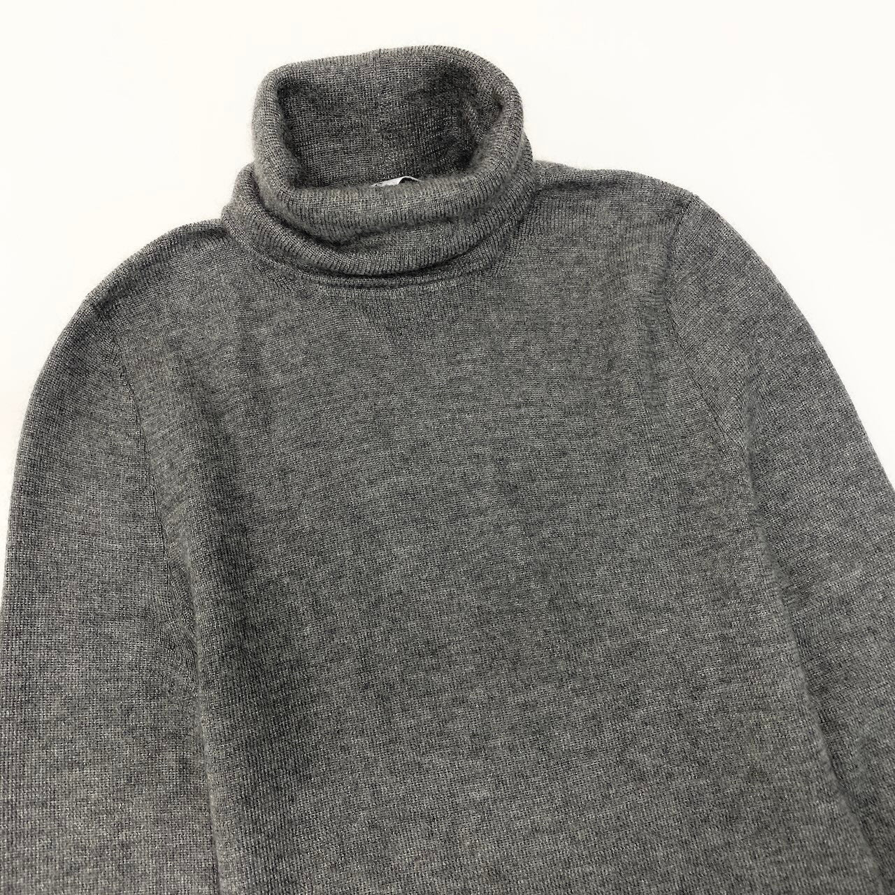 80d13 Christian Dior クリスチャンディオール タートルネックセーター ハイゲージニット ウールシルク混  サイズ38 グレー系 レディース 女性用o07t