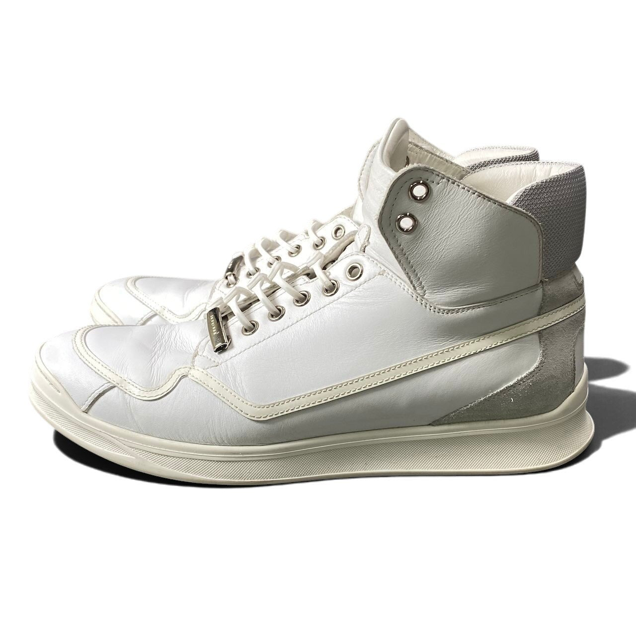 2h11 Dior ディオール ハイカットスニーカー レザースニーカー シューズ イタリア製 41サイズ ホワイト レザー メンズ 男性用t18r