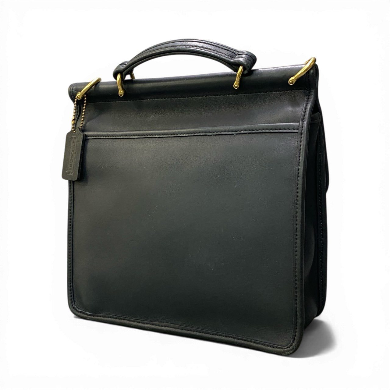 Cc24 COACH オールドコーチ ウィリス ターンロック ショルダーバッグ 9927 ネイビー レザー 2WAYt18r