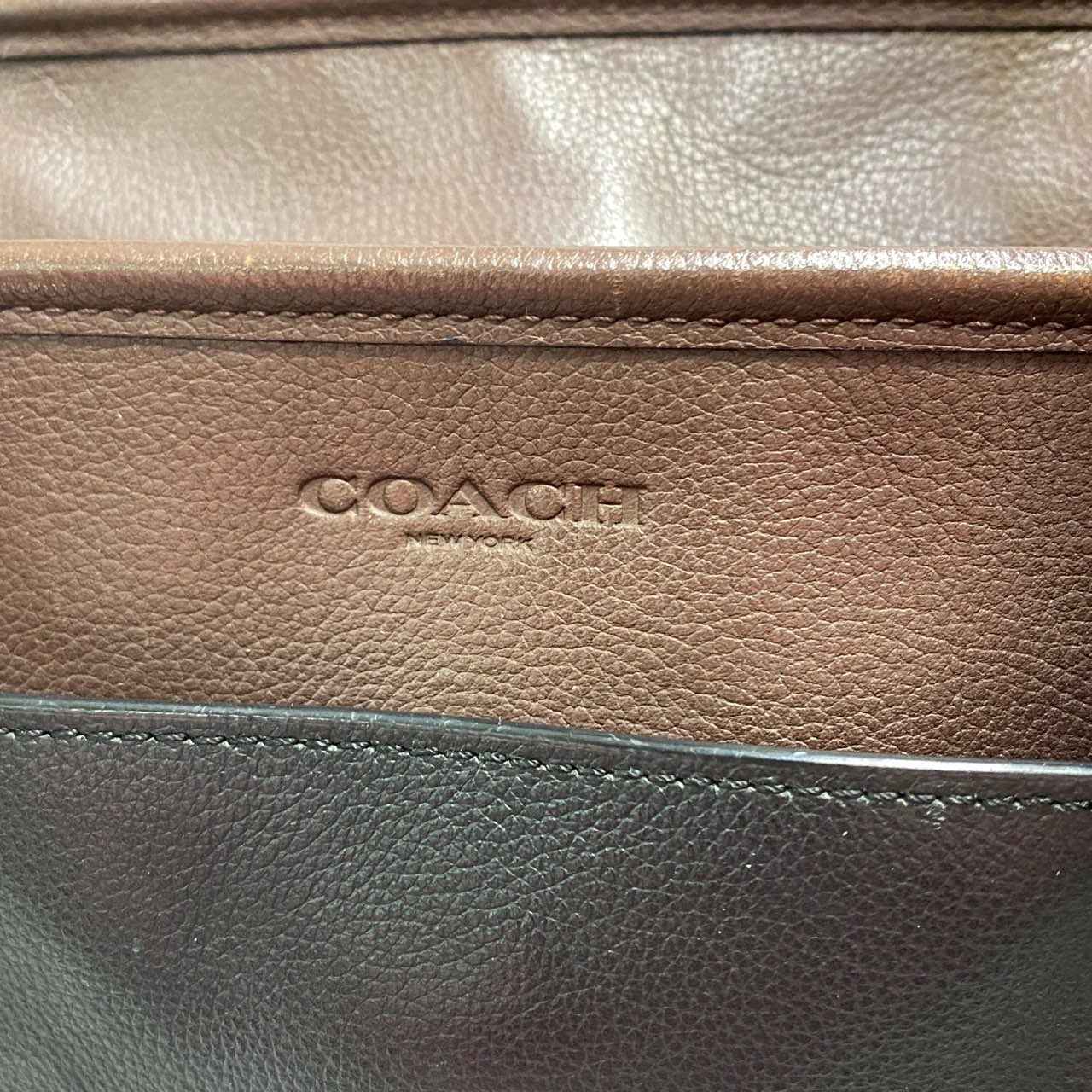 bk18 COACH コーチ 2WAY レザートートバッグ F54758 ブラック ブラウン ショルダーストラップ付 大容量 ビジネス カバン 鞄 通勤t18r