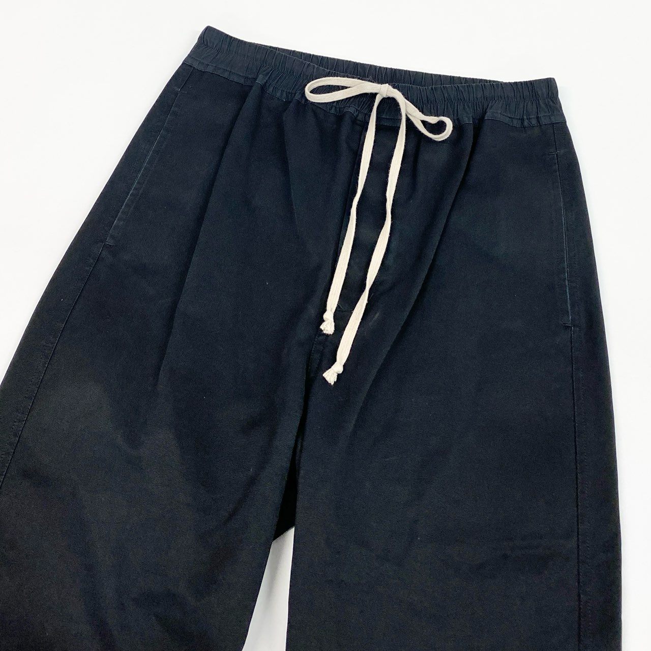 65a14【未使用タグ付】 Rick Owens リックオウエンス Astaires Cropped Pants アステアクロップドパンツ ボトムス ウエストゴム〇 イタリア製 メンズ 紳士服 46 ブラック コットン100％o07t