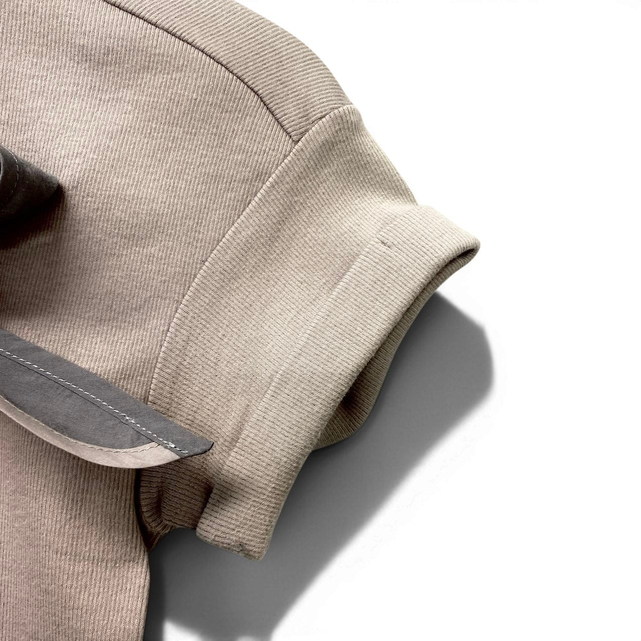 22f17 BRUNELLO CUCINELLI ブルネロクチネリ ボウタイ リブニットカットソー 半袖Tシャツ ストレッチ  サイズM グレー レディース 女性服o07t