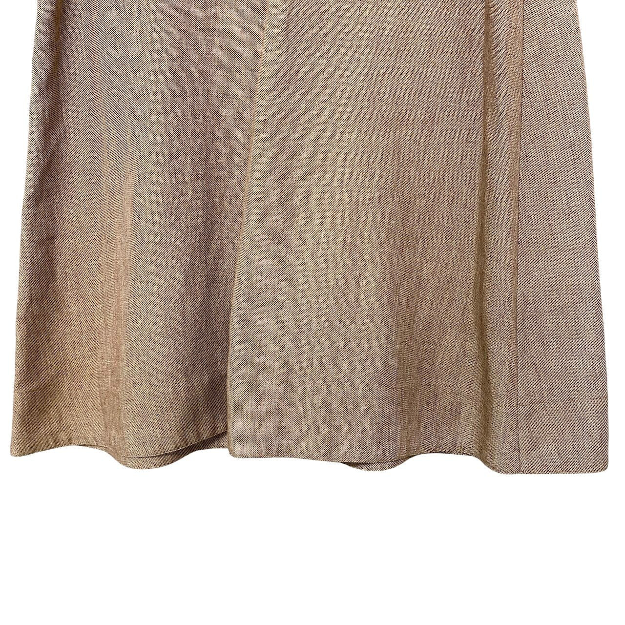 2h16 【美品】 Drawer ドゥロワー 21SS シャークスキンフレアスカート ロングスカート リネン混 6524-299-1545 サイズ40 ベージュ レディースu02t