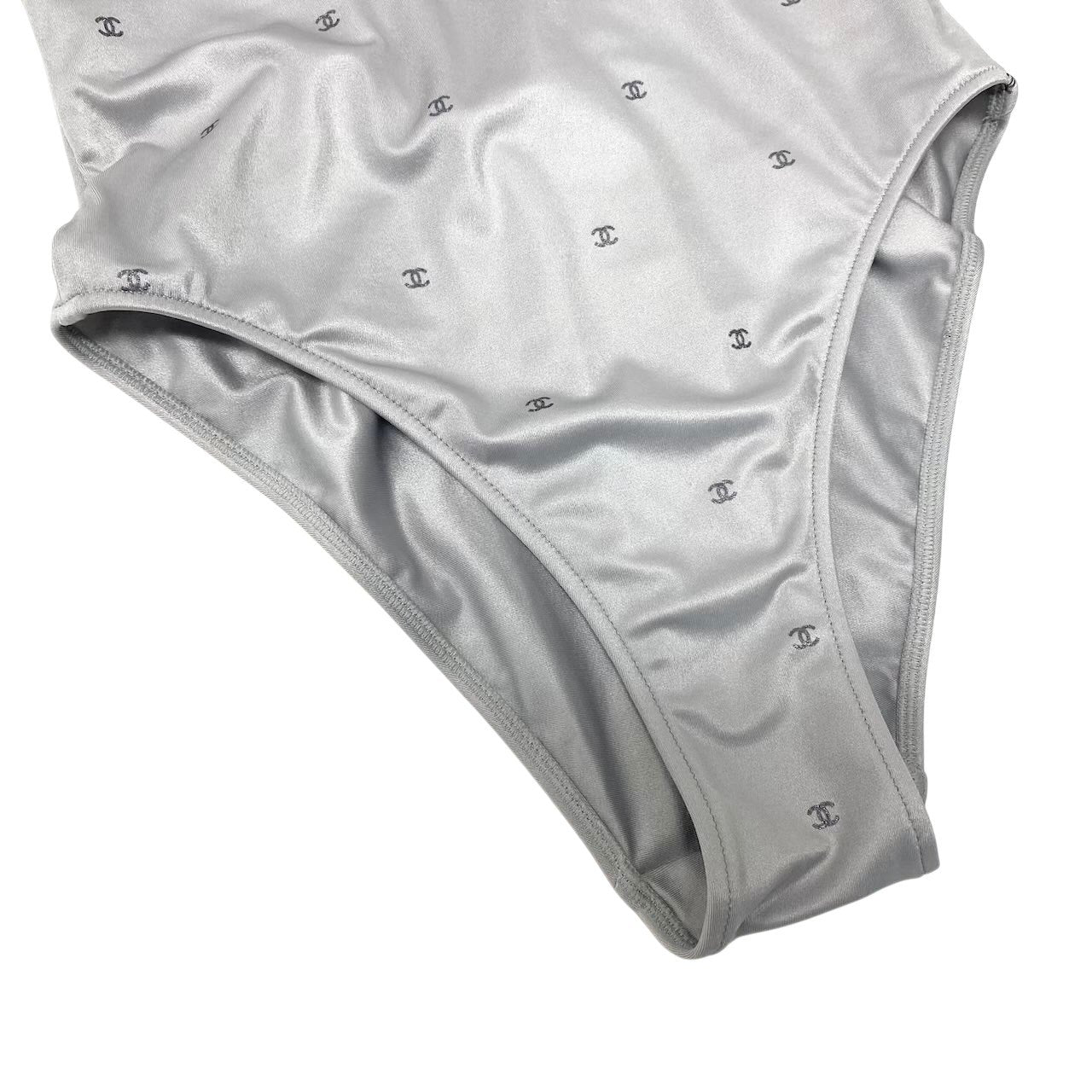 80e12 CHANEL シャネル スイムウェア 水着 ココマーク ココビーチ イタリア製 P76192V67966 NS829 34サイズ グレー レディース 女性用k02i