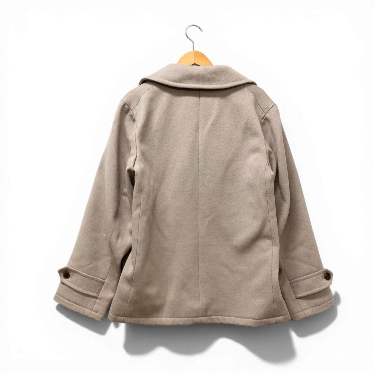 14c20 Camoshita UNITED ARROWS ユナイテッドアローズ ショートコート Pコート ウールブレンド〇 メンズ 紳士服 日本製 1177-699-2578 サイズ46 ライトグレー系u02t