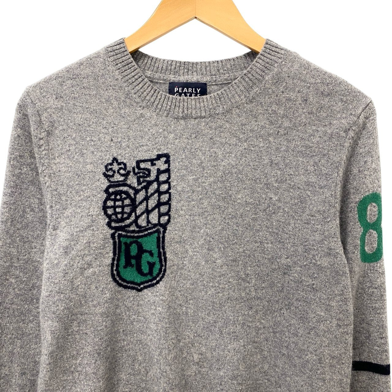 66c2 PEARLY GATES パーリーゲイツ カシミヤ ニットセーター ゴルフウェア golf メンズ 紳士服 053-7270001 サイズ4 グレー カシミア100％u02t