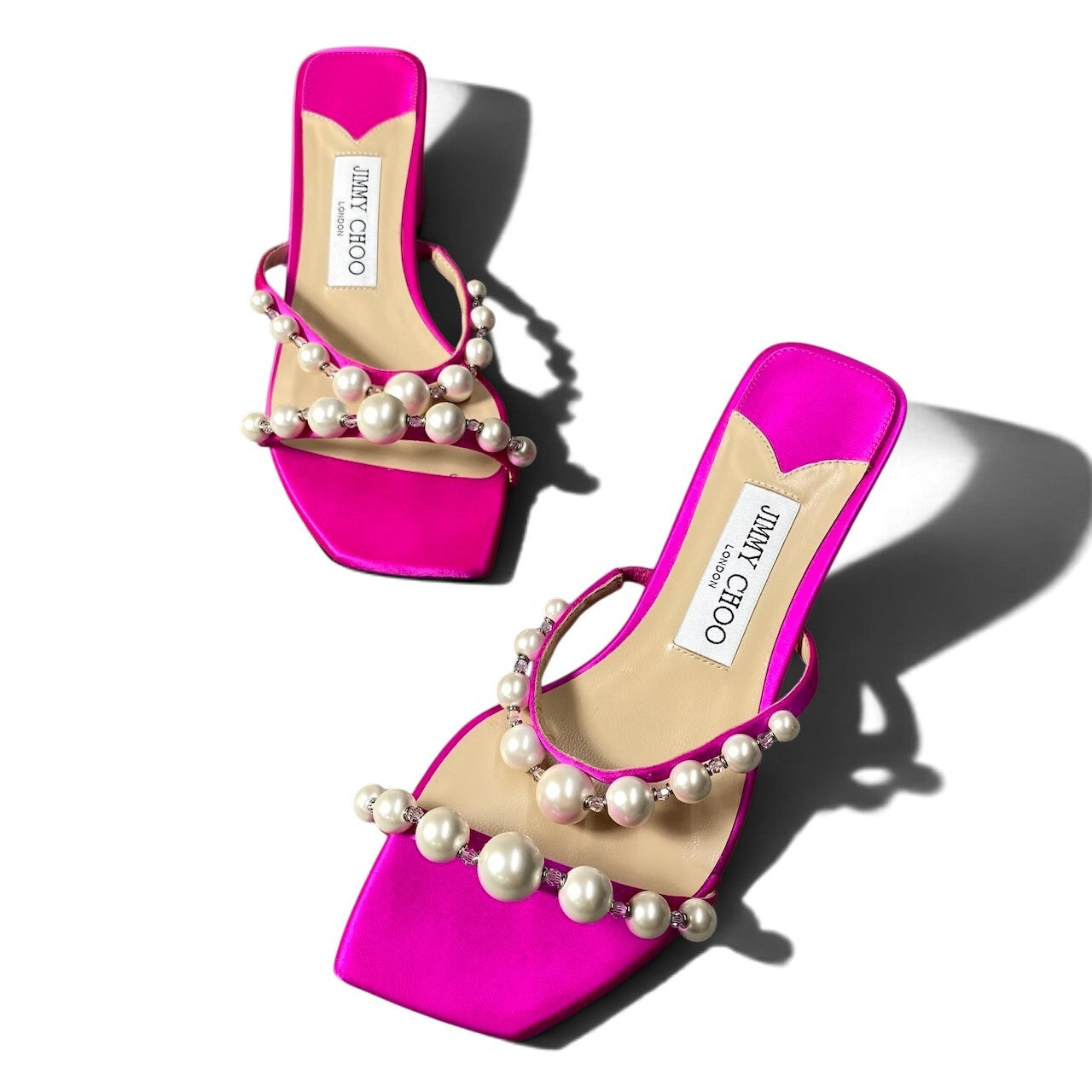 h10 JIMMY CHOO AMARA45 パール サンダル イタリア製 36サイズ ピンク レディース 女性用k02i