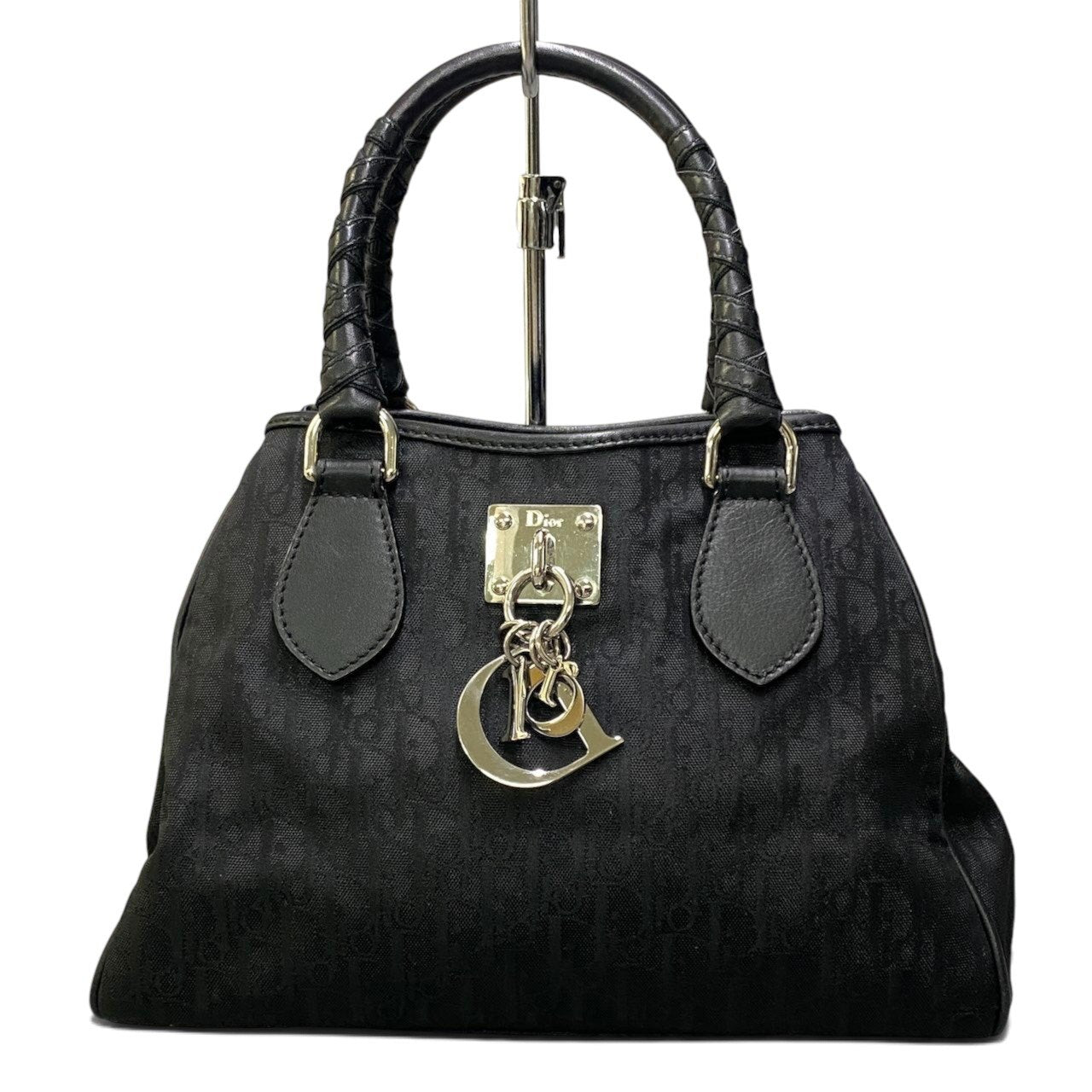 h29【美品】Christian Dior ラブリー トロッター トートバッグ ブラック レディース 女性用ta1