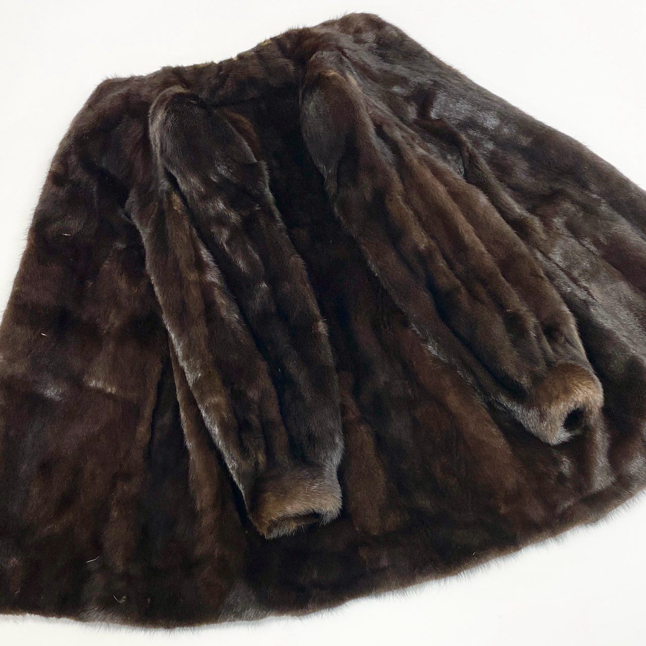 73a21 PRELIOT デミバフミンク ロングコート サイズ13 ブラウン 本毛皮 Mink Fur Long Coat 毛並み◎t18r