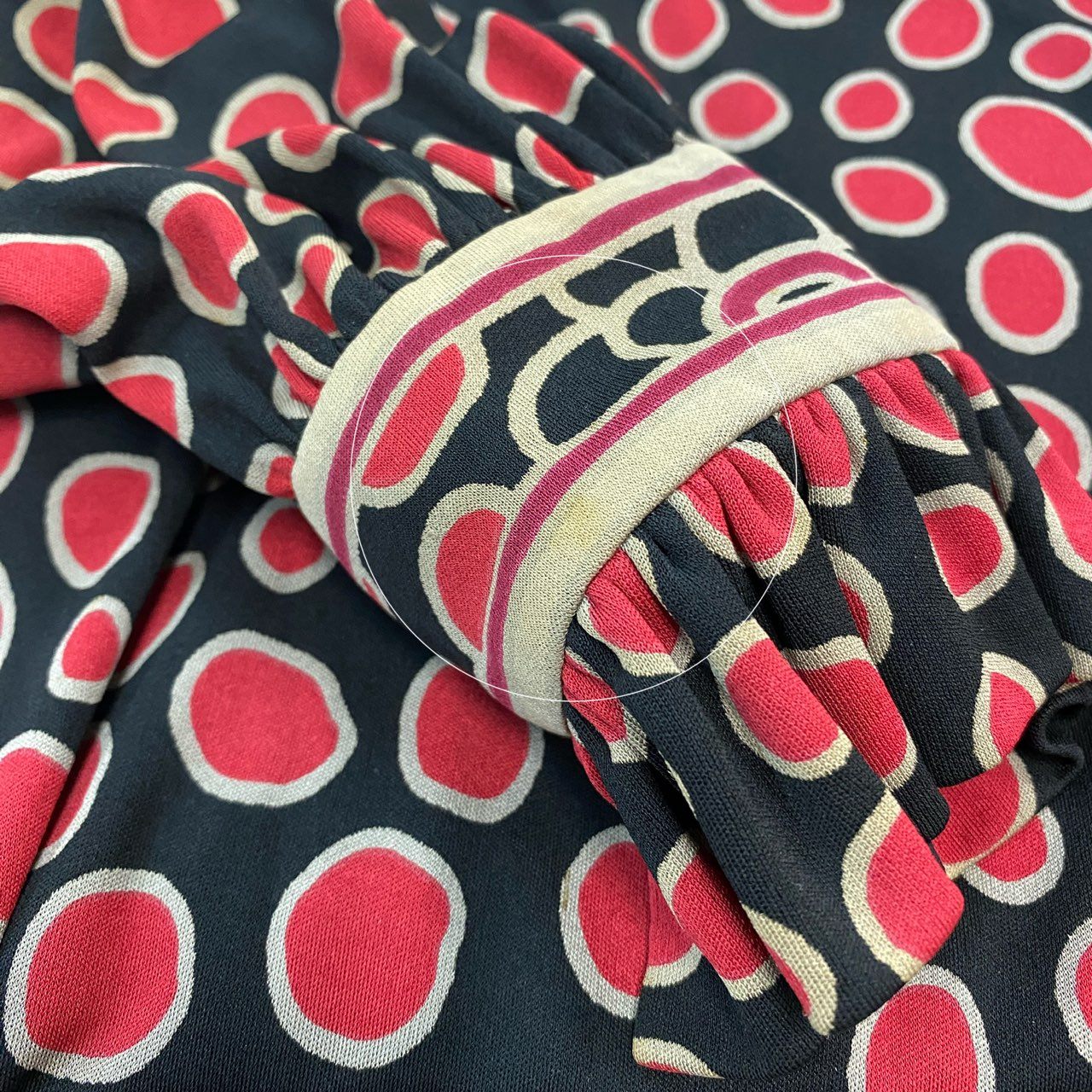 20L2 フランス製 LEONARD レオナール 長袖ワンピース ロングワンピース トップス ドット柄 ブラック レッド レディースu02t