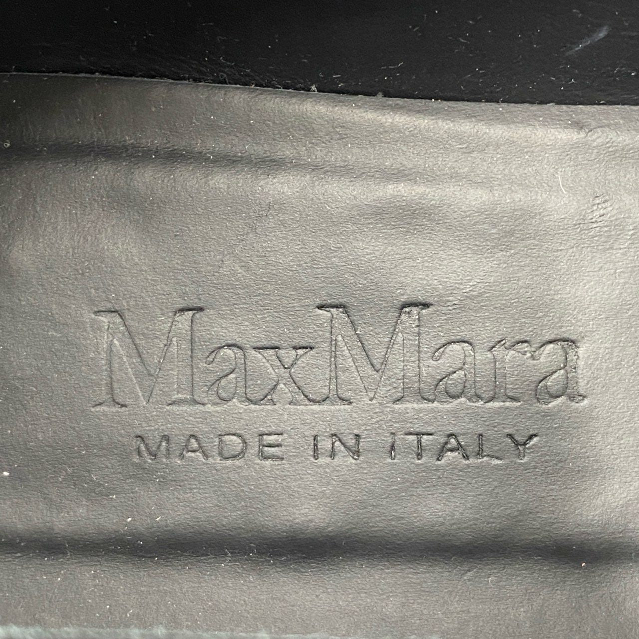 3d16 【極美品】 Max Mara マックスマーラ ベロアシューズ オペラシューズ 37 1/2 ブラック レディース 靴 ドレスシューズ