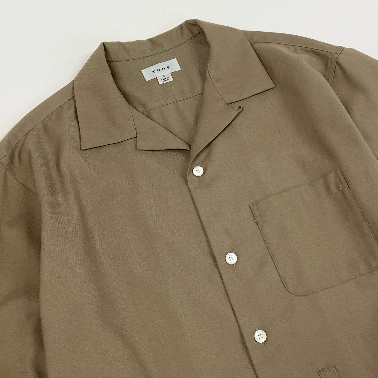 3a28 tone トーン OC REMAKE SHIRT リメイク 半袖 オープンカラーシャツ 開襟 日本製 TO-SS18-SS02 2 ベージュ ブラウン系