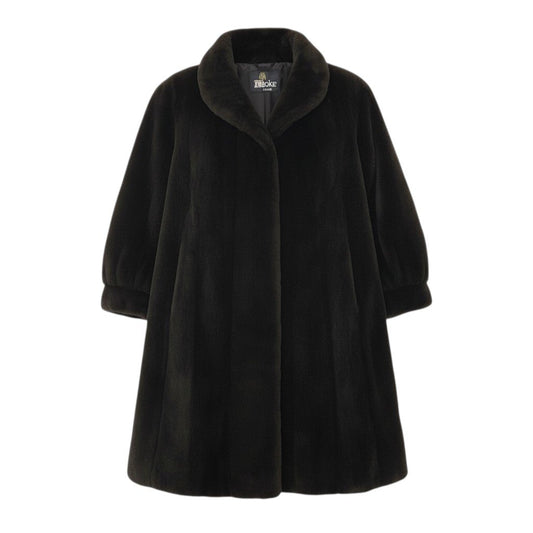 68c24 BLACKGLAMA ブラックグラマ Yamaoka シェアードミンク ロングコート 丈100cm サイズF ブラック 最高級本毛皮 Mink Fur Long Coatt18r