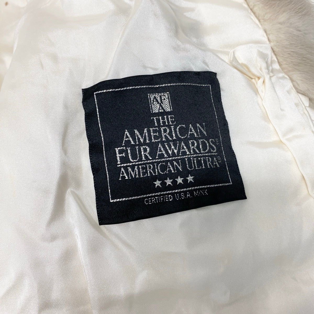 93i19 THE AMERICAN FUR AWARDS パールミンク ファーコート AMERICAN ULTRA F ホワイト 最高級本毛皮 Pearl Mink Fur Coatt18r