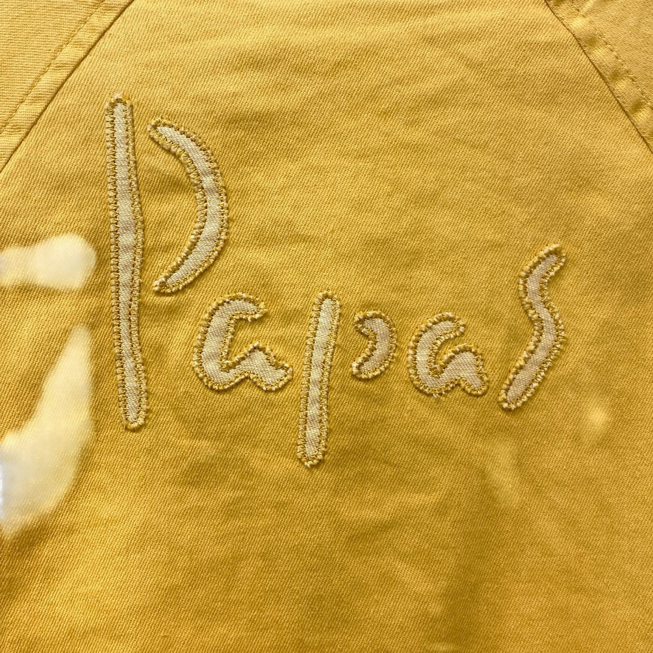 24c16 Papas パパス ジップアップブルゾン ジャケット ワッペン S イエロー コットンリネン メンズu02t