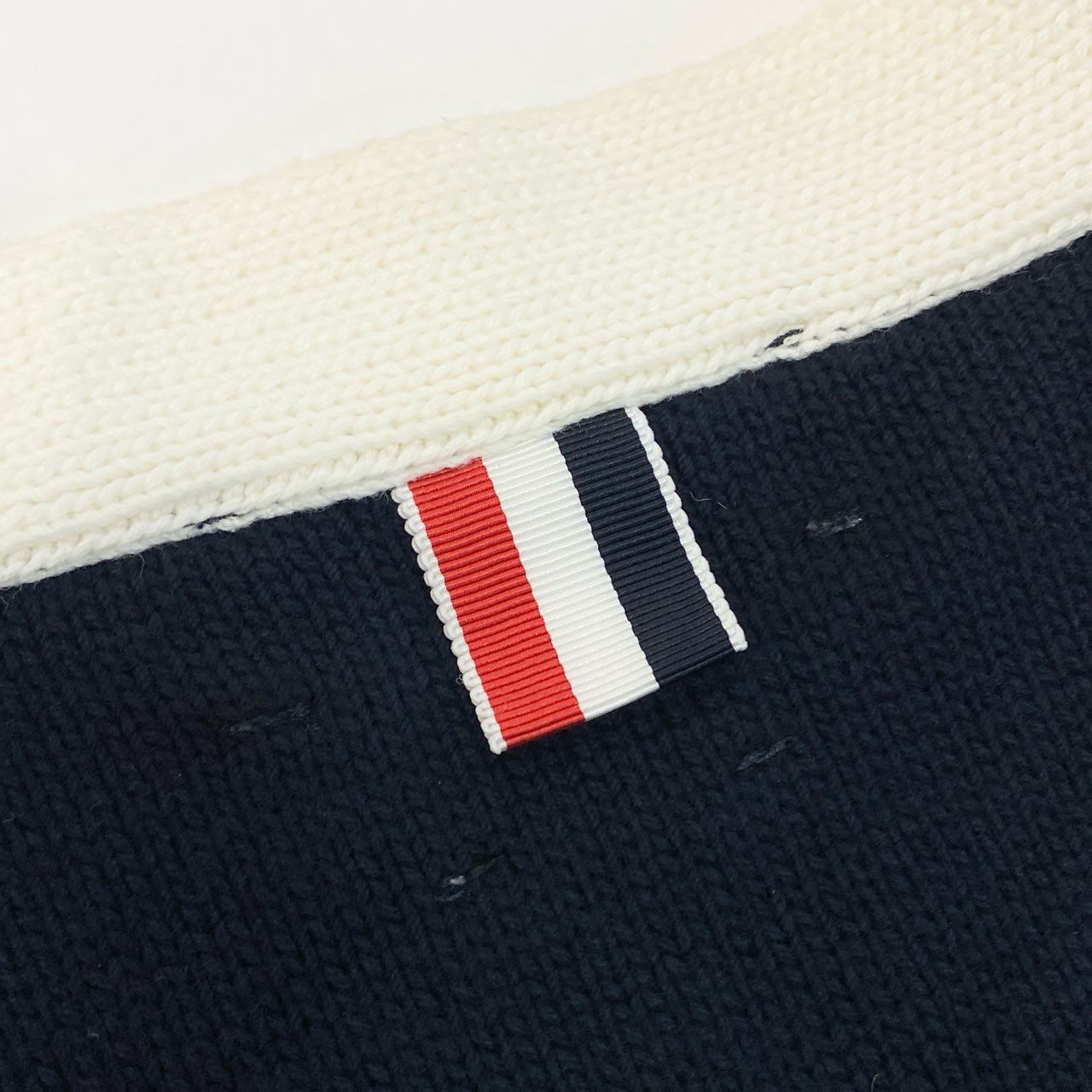 15a16 THOM BROWNE トムブラウン Knit Cardigan ニットカーディガン サイズ40 ネイビー メッシュラインt18r