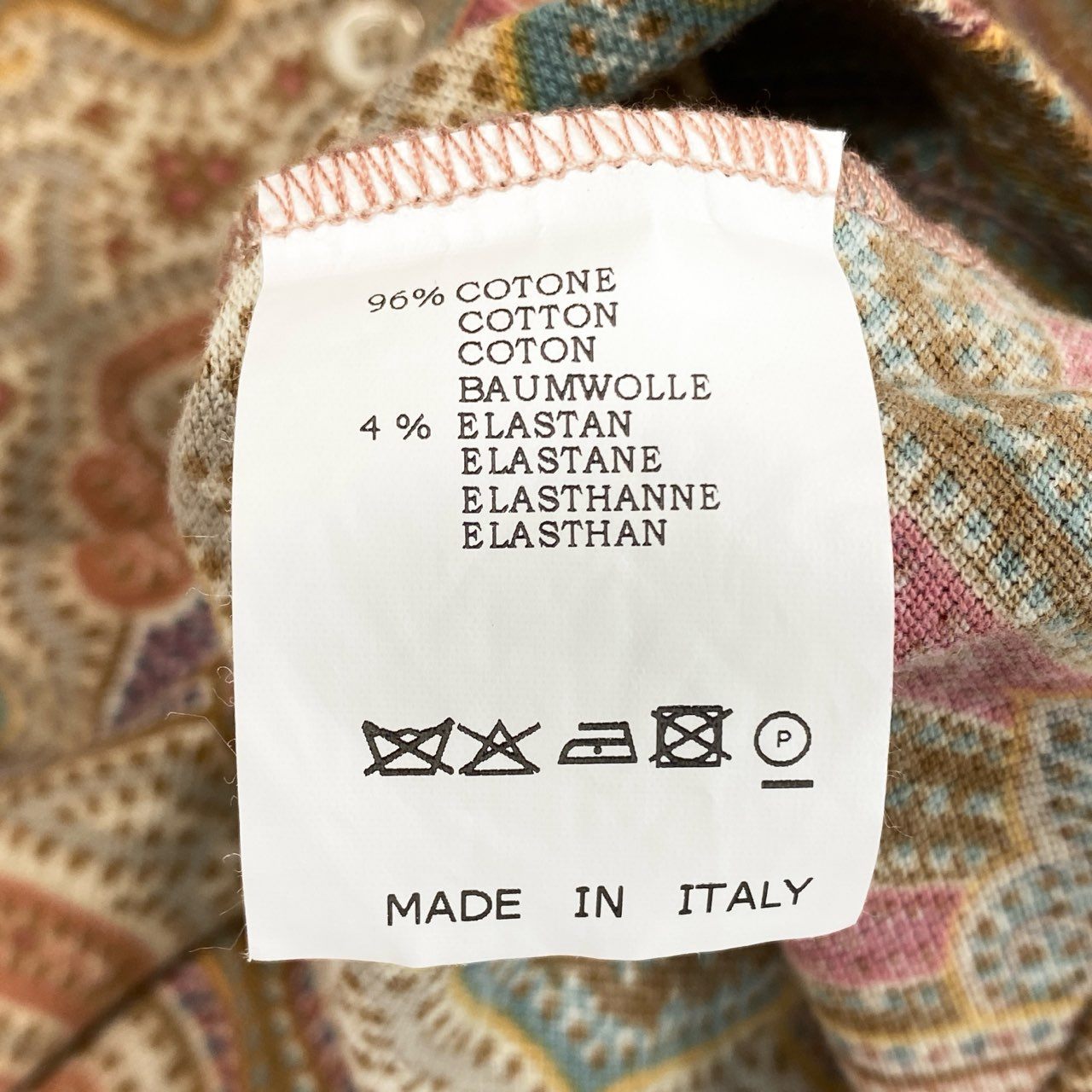 67j6 《美品》 ETRO エトロ イタリア製 長袖ポロシャツ カットソー ペイズリー柄 レディース 女性用 44 ブラウン系u02t