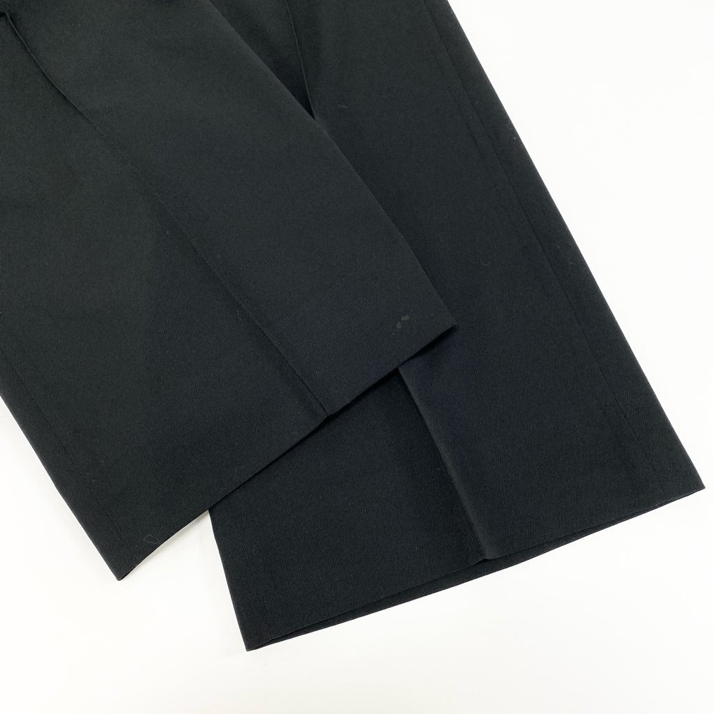 6a9 【美品】HERMES エルメス スラックス ウールパンツ ワイドパンツ ボトム 36サイズ ブラック ウール100％ レディースu02t