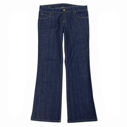 Ib19 GUCCI グッチ シェリーライン ポケットロゴ入り デニムパンツ ジーンズ サイズ42 インディゴ レディース ボトムta1