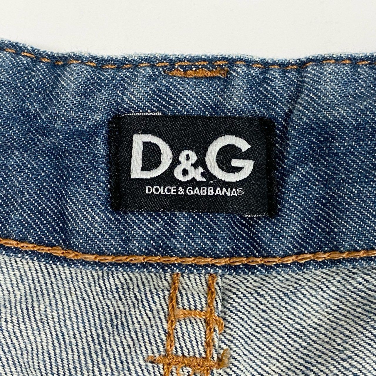 83L22 DOLCE&GABBANA ドルチェアンドガッパーナ 00`s vintage Y2K デニムカーゴパンツ ハーフパンツ ショート ダメージ ペイント加工 メンズ 紳士服 29 / 43 ブルーk02i