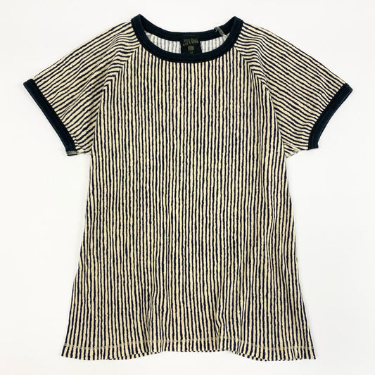 7f11 Jean Paul GAULTIER HOMME ジャンポールゴルチエオム 00s ストライプ チビTシャツ LA ネイビー アイボリー 画像参照 カットソー ミニT Vintage