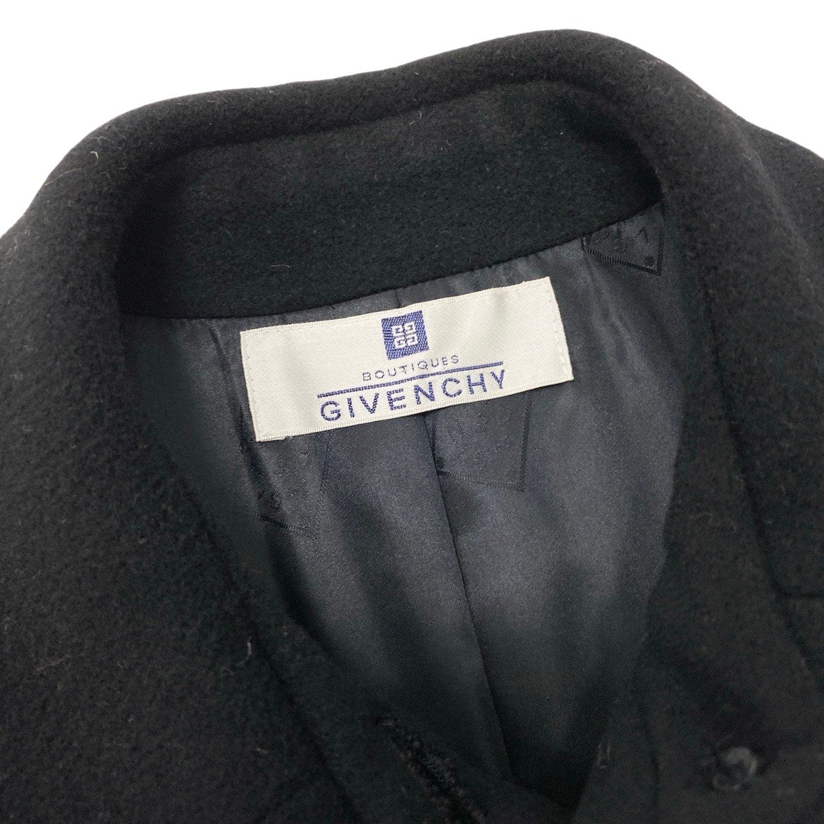 2g14 GIVENCHY ジバンシィ ステンカラーコート ロングコート ラム/カシミヤ混 サイズ42 ブラック レディースu02t
