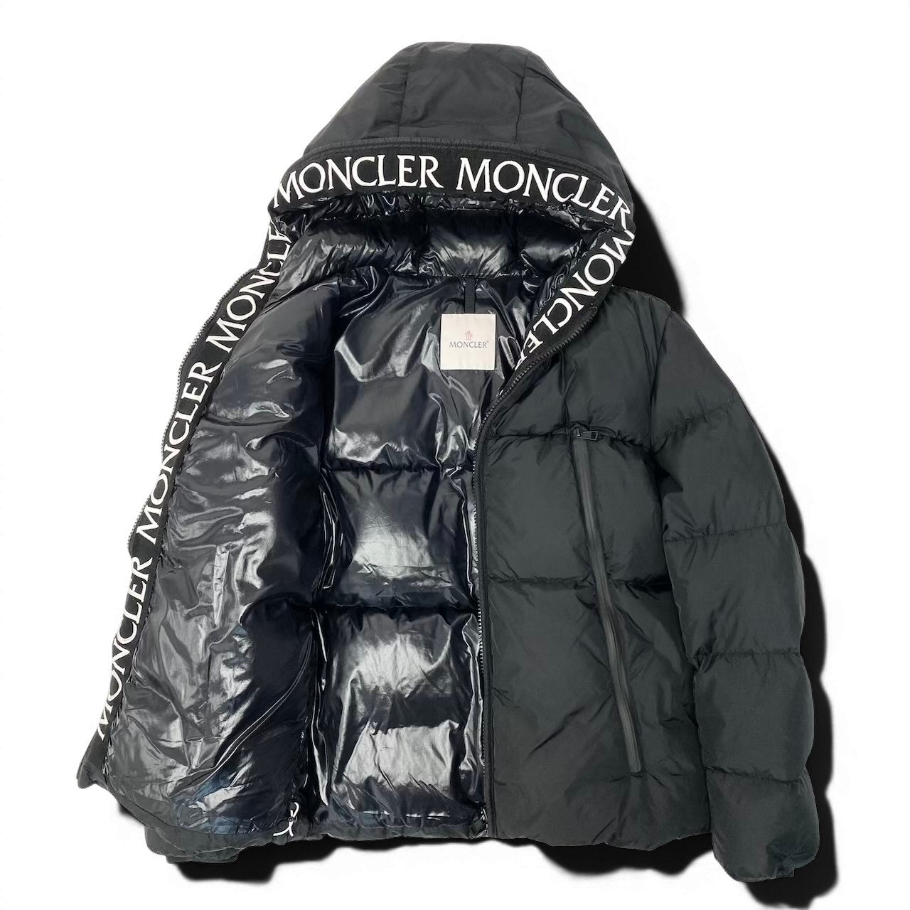 80e12 《美品》 MONCLER モンクレール MONTCLA モンクラ ダウンジャケット E20914194385 サイズ2 ブラック ガーメントケース付t18r