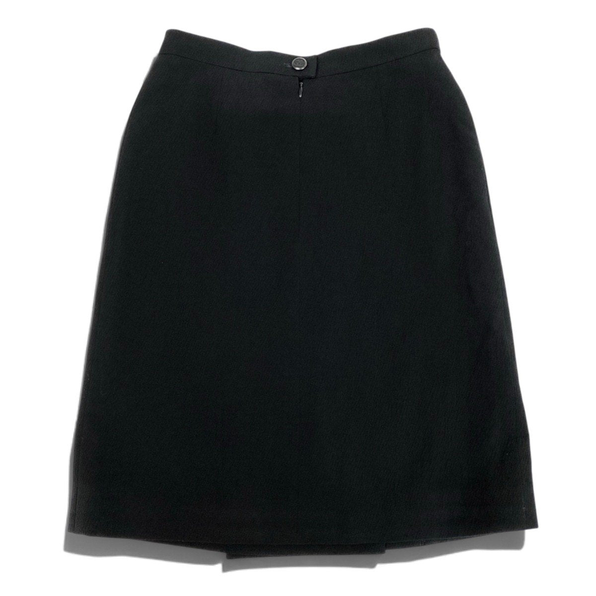 i19【美品】CHANEL  1998年 膝丈スカート ココマーク フランス製 38サイズ ブラック ウール100％ レディース 女性用u02t