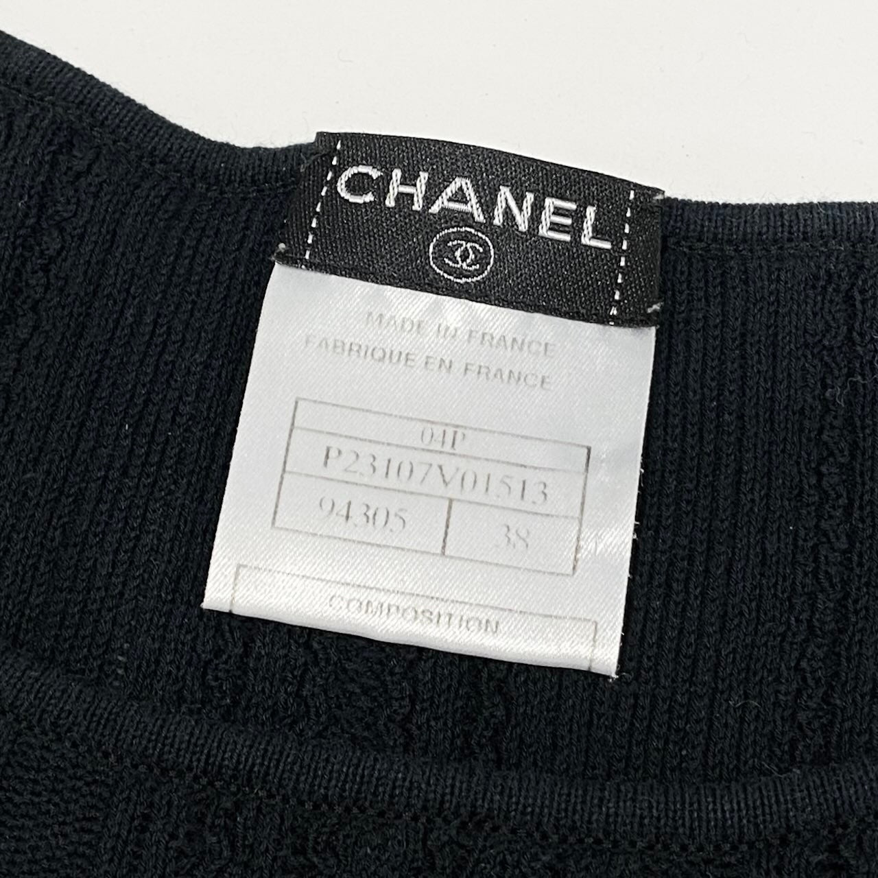 c24 CHANEL シャネル 2004 ココマーク 半袖ニット トップス P23107 サイズ38 ブラック コットン レディースu02t