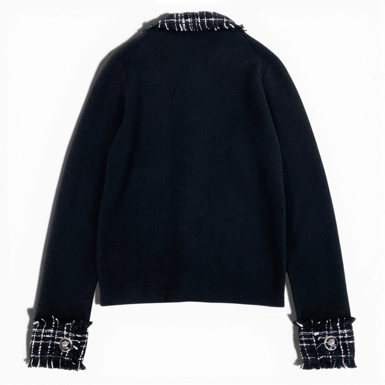 Ic6 《未使用品》定価￥239,800 DOLCE&GABBANA ドルチェアンドガッバーナ ツイードウールジャケット Tweed Wool Jacket サイズ38 ブラック D&G タグ付t18r