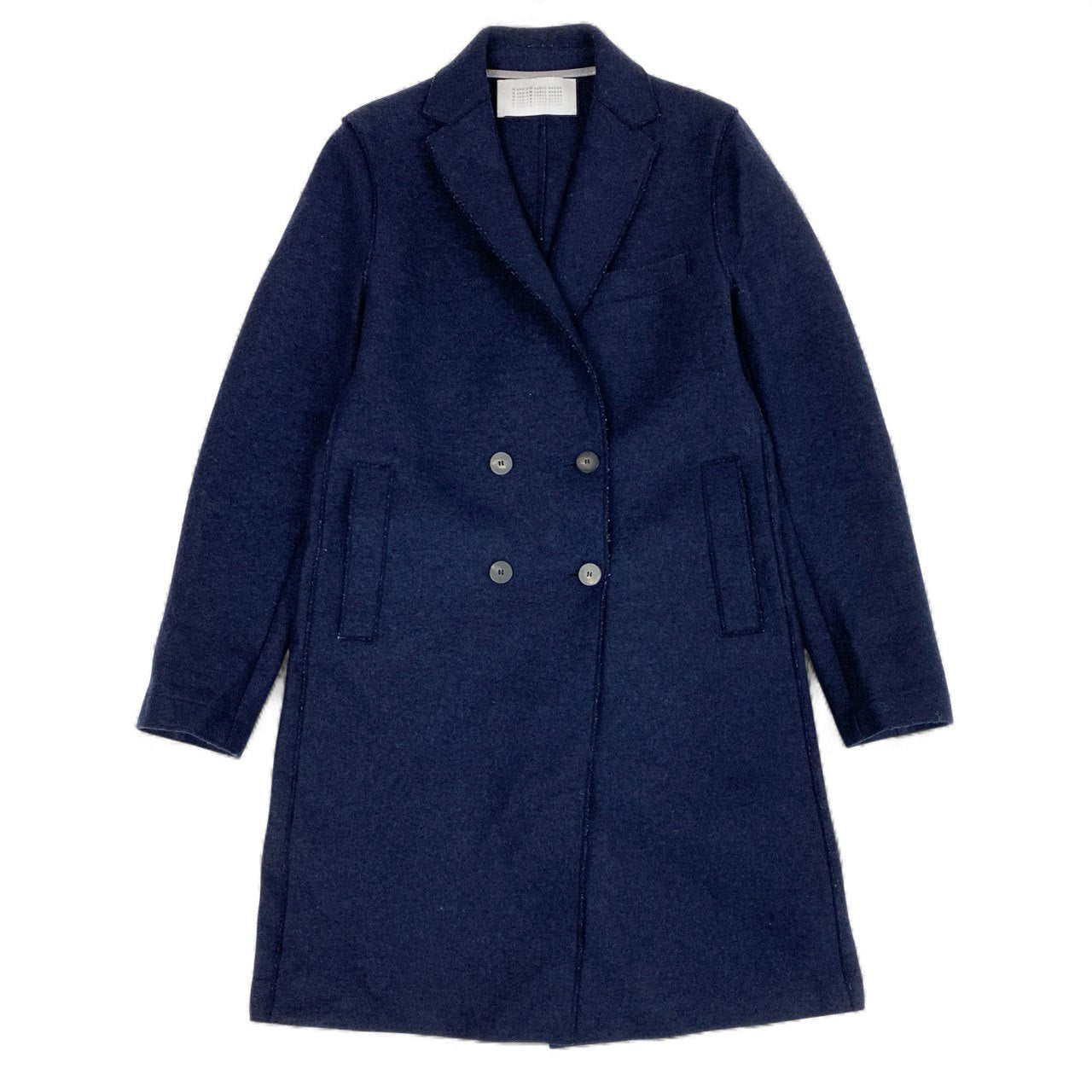 12L15 HARRIS WHARF LONDON ハリスワーフロンドン チェスターコート ロングコート アウター ダブルブレスト 40 ネイビー ウール レディースk02i