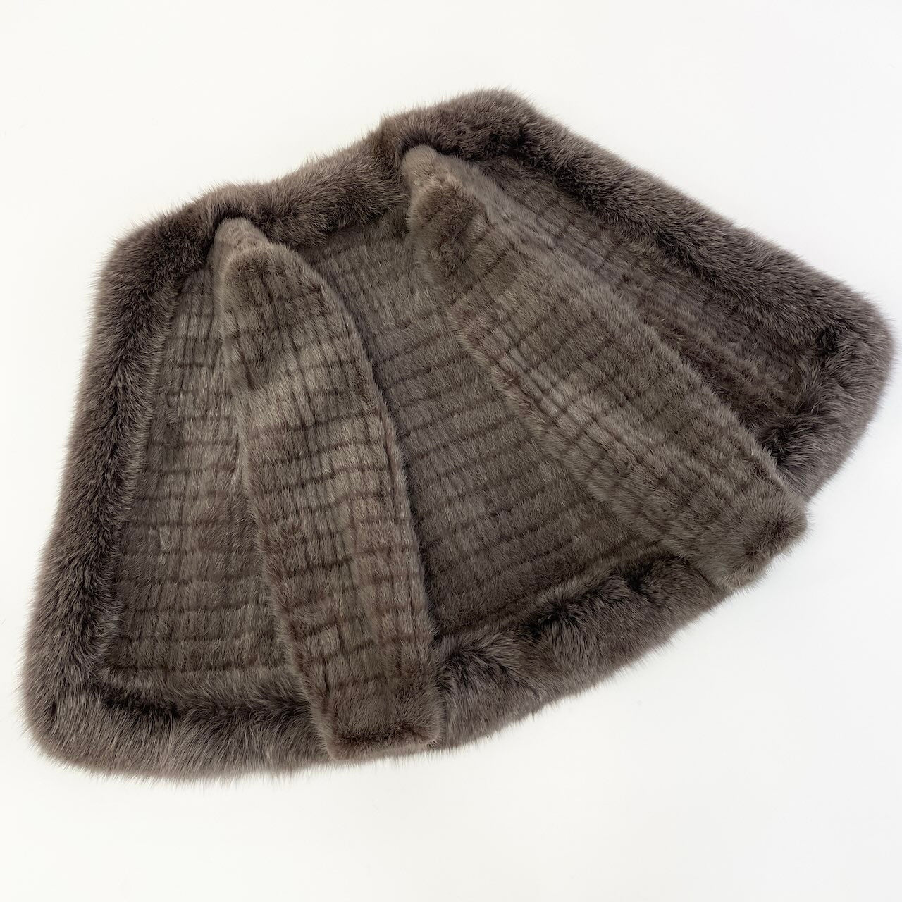 44c21 SAGA MINK サガミンク 染めミンク × フォックスファー コート サイズ11 ブラウン × ホワイト 本毛皮 Mink × Fox Fur Coatt18r