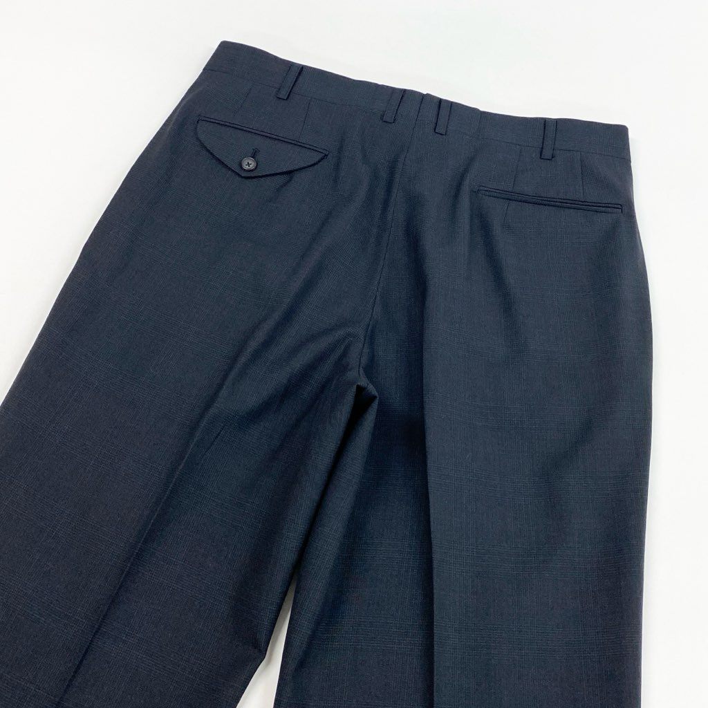 62l24 BURBERRY バーバリー スーツセットアップ テーラードジャケット スラックス チェック BB5サイズ ネイビー ウール100％ メンズo07t